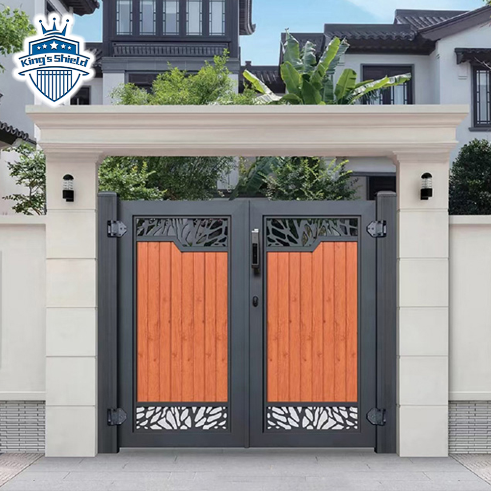 Aluminum Art Villa Courtyard Electric Main Laser Cut Garden Arch Automatic  House  Sliding Drive Swing Gate