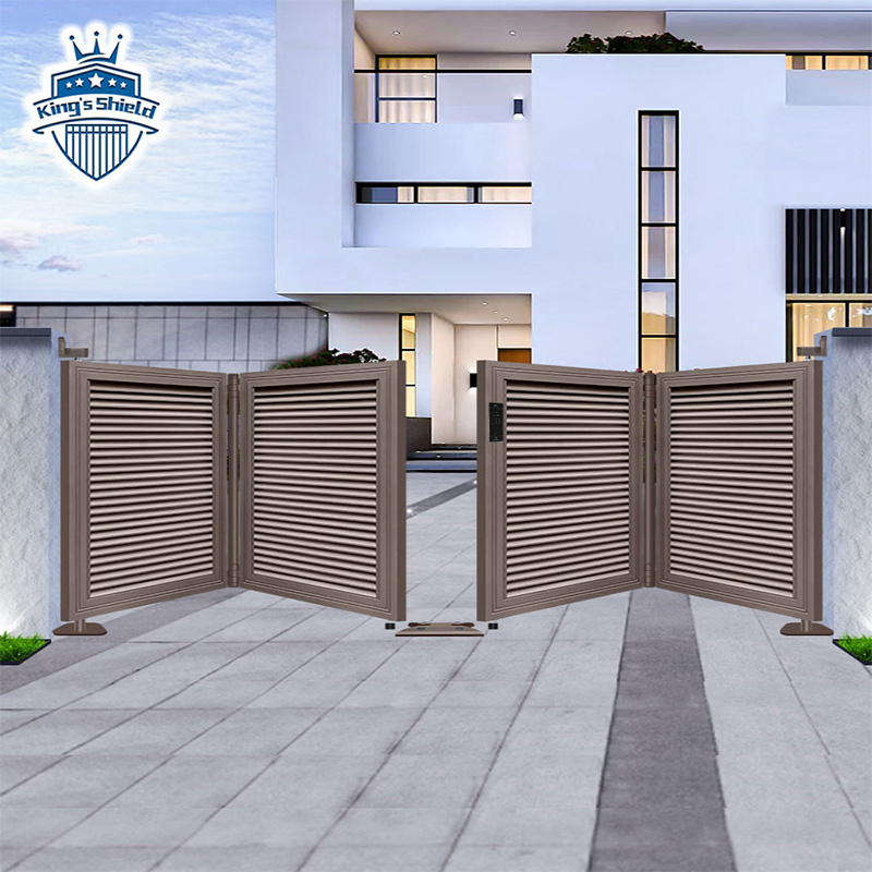 Driveway Slat Privacy Mansion Main House  Bifold Type Villa Electric Auto Design Aluminum Folding Gate