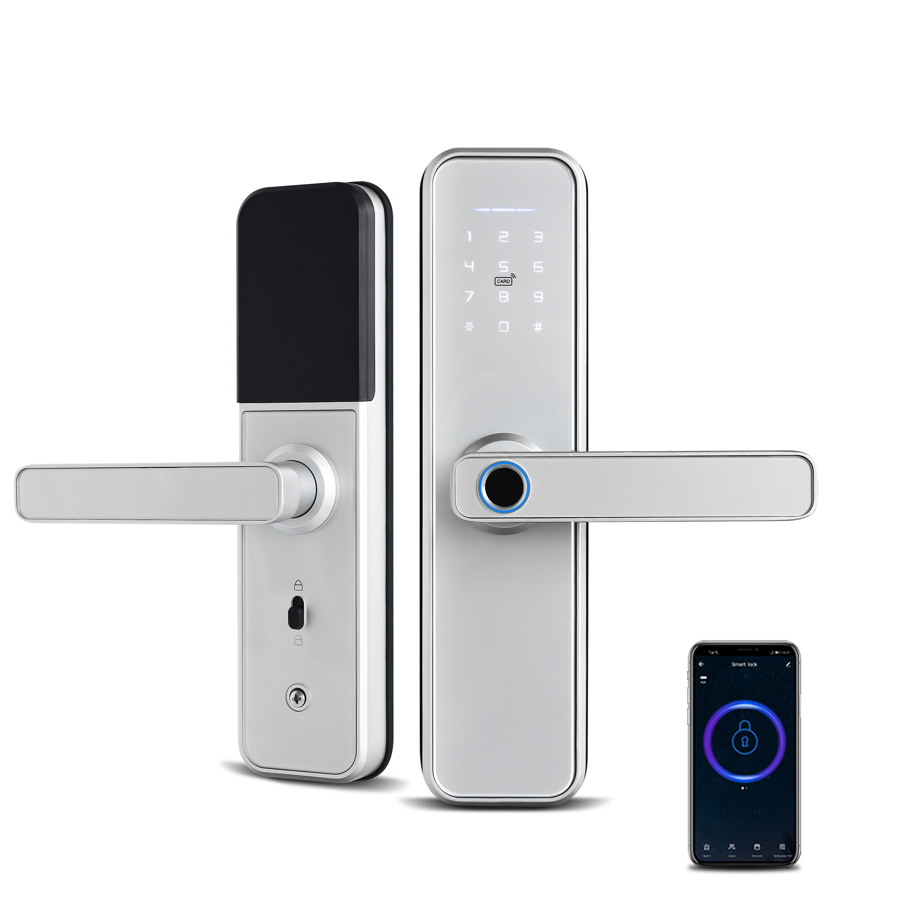 Waterproof WiFi App Smart Door Lock Biometric lock fingerprint door handle Digital Keyless lock