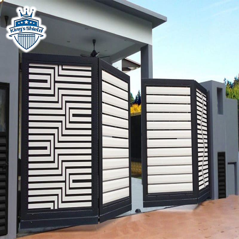 Driveway Slat Privacy Mansion Main House  Bifold Type Villa Electric Auto Design Aluminum Folding Gate