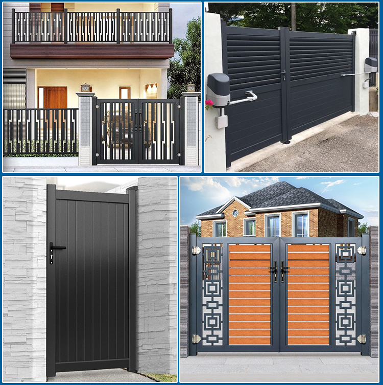 Modern Automatic Swing Decorative Gate Design Iron Aluminum Main Driveway Gate Villa Metal Garden Gate for houses