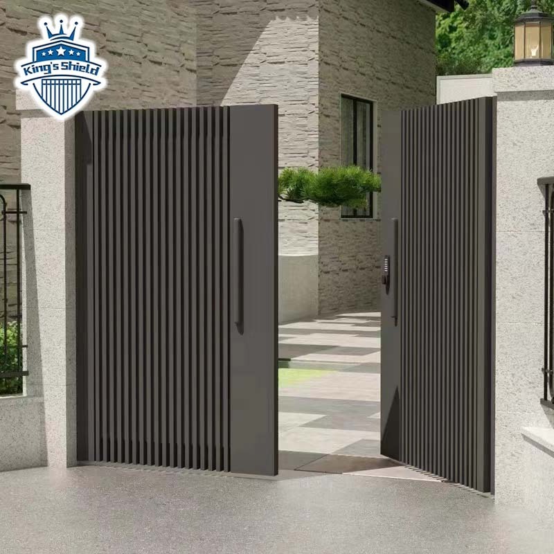 High Quality House Gates Driveways Gated Electric Simple Design Tubular Swing Aluminum Driveway Gate