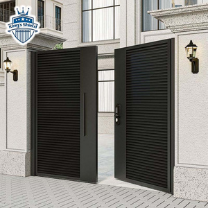 Best Price Rodent Proof Automatic Gates Simple Ironic Gated Automatic 2-leaf Entrance Swing Aluminum Driveway Gate