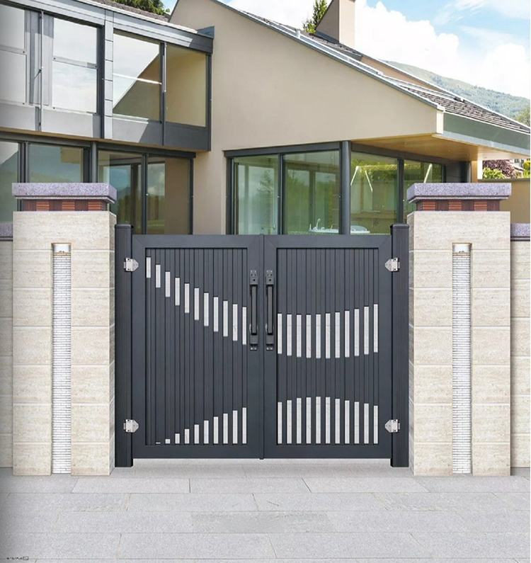 designs simple swing driveway security exterior double courtyard outdoor villa farm garden modern house aluminum fence gate