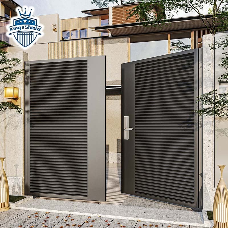 High Quality House Gates Driveways Gated Electric Simple Design Tubular Swing Aluminum Driveway Gate