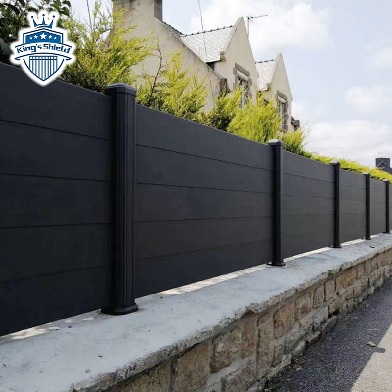 Modern design modular fence aluminum metal  horizontal yard privacy slat fence panels outdoor garden fence