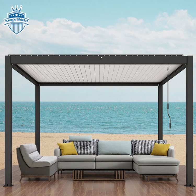 Pergola Waterproof Garden Louvered Brackets Motorized  Roof Retractable Bioclimatic Outdoor Gazebo Aluminium Pergola