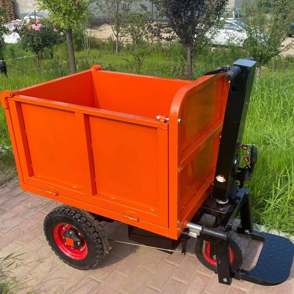 Metal Tray Wheelbarrow for Construction,  Dumper Truck Electric Tricycle