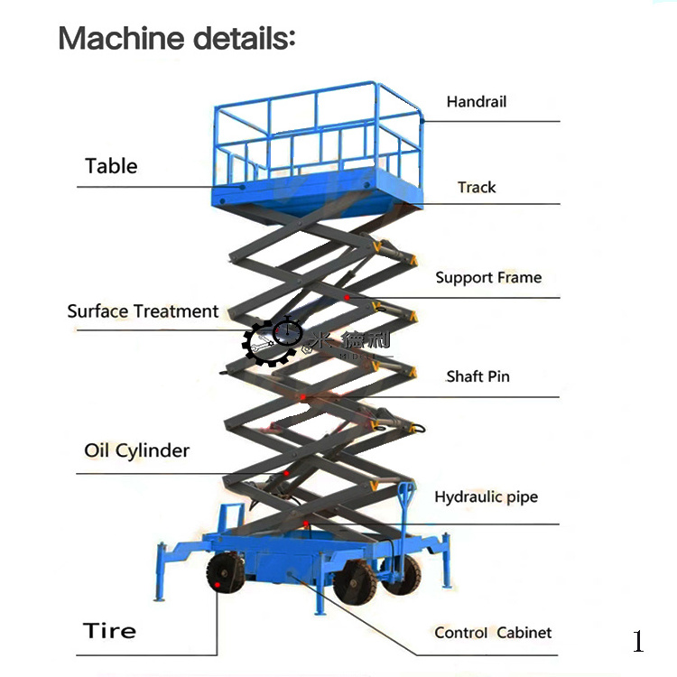 hydraulic electric scissor lift scaffolding, electric lifting scaffold multifunction mobile