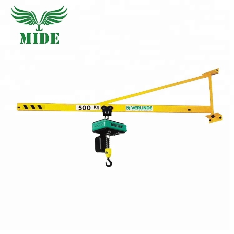 Good Quality Wall Mounted Rotation Jib Crane With Electric Hoist Price