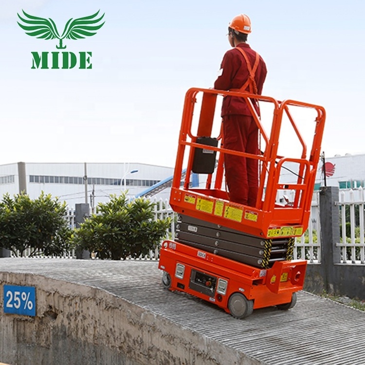 CE Certified battery charger self propelled hydraulic scissor lift platform for man lift