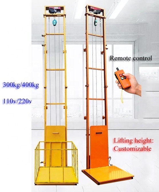 Indoor outdoor elevator for disabled freight warehouse cargo small home elevator lift passenger wall mounting height