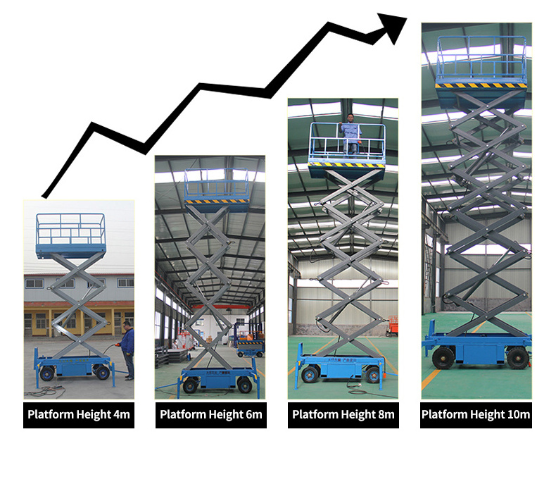 hydraulic electric scissor lift scaffolding, electric lifting scaffold multifunction mobile