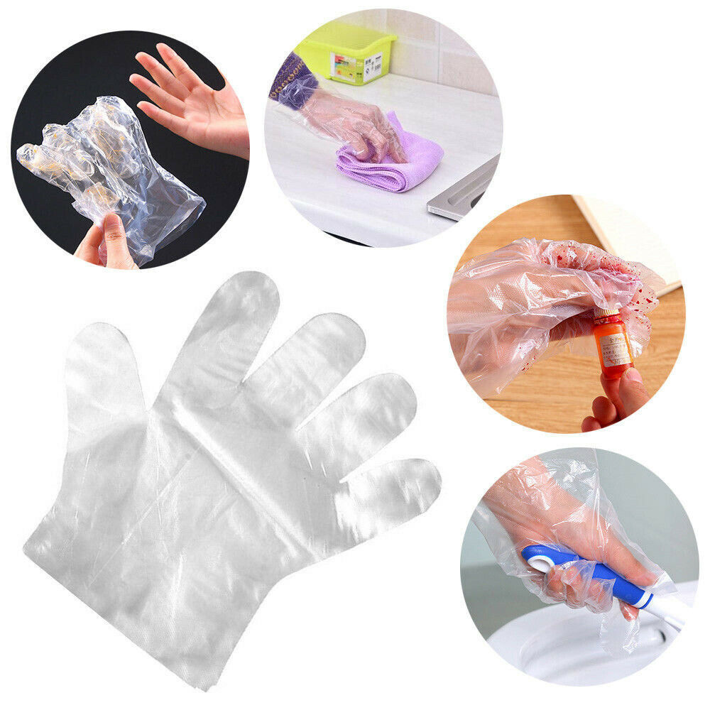 Disposable Food Prep Gloves, Cooking, Handling, Serving, Transparent Single-Use Poly Gloves