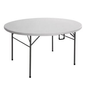 Moon Blow Molded Double Folding Round Table Feet for Multiple People 6ft round table outdoor table and chairs