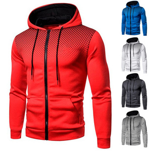 2024 new men's sports fitness wear pull over hoodies men autumn and winter heavyweight zipper long-sleeved spray spot hoodie