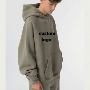 STREETWEAR Hoodie Custom Heavyweight 100% Cotton Black Blank Fleece Pullover Hoodies Oversized clothes Men's Sweatshirt