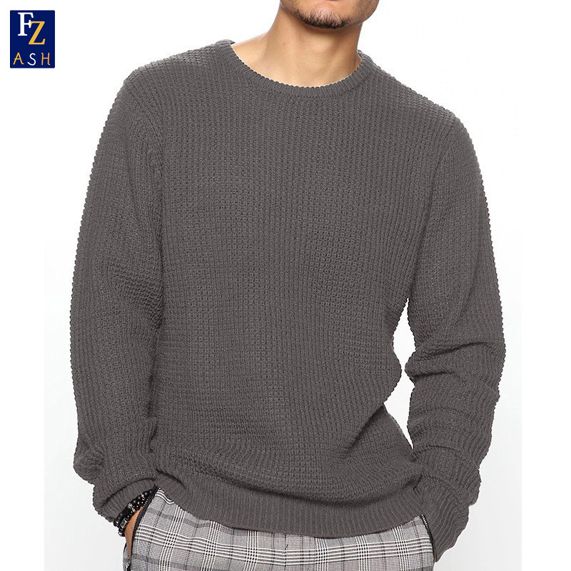 Wholesale in stock 2023 new men's long-sleeved round neck casual men's sweater loose men coats sweaters