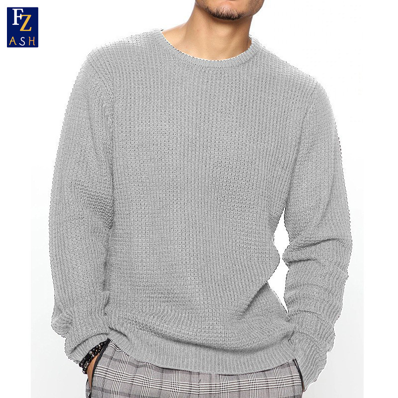 Wholesale in stock 2023 new men's long-sleeved round neck casual men's sweater loose men coats sweaters