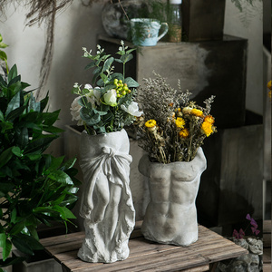 European Roman Venus Design Vintage Cement Flower Pot Human Body Decorative Outdoor Indoor Planter Flower Pots