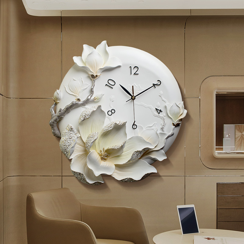 3D flower shape wall clocks art design flash wall clock for home decor