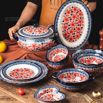 Ethnic Elements Fancy Dubai Plates Sets Dinnerware Crockery Dinnerware Sets Turkish Ceramic Dinnerware Set