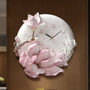 3D flower shape wall clocks art design flash wall clock for home decor