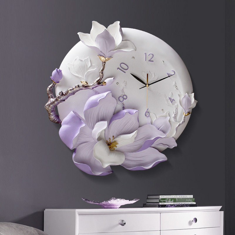 3D flower shape wall clocks art design flash wall clock for home decor