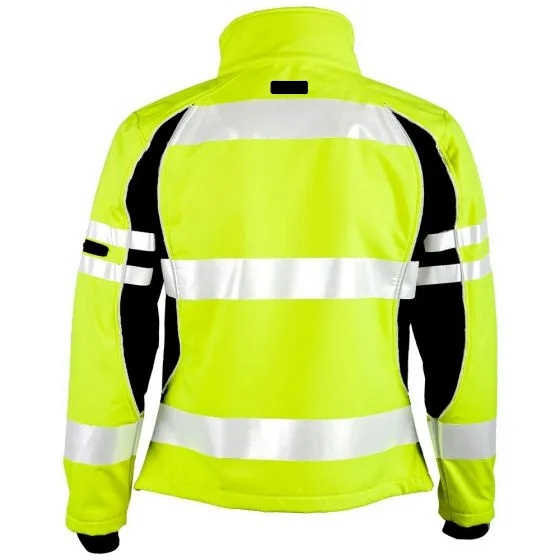 Class 3 Hi Vis Unisex Soft-Shell Jacket With Reflective Tapes Safety Coat