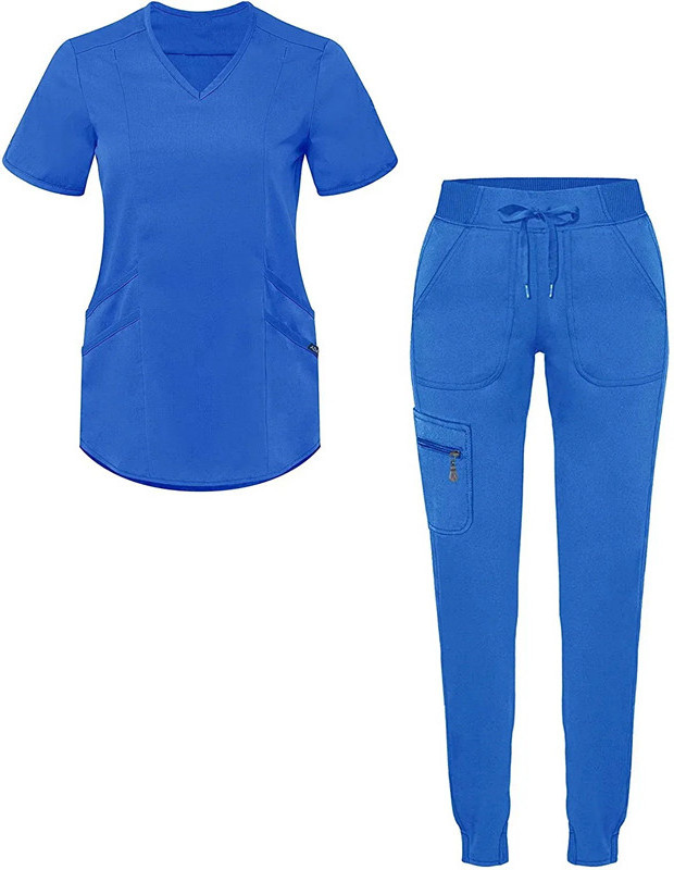 Wholesale Women Joggers Stretch Nursing Hospital Medical Uniforms Scrub Set Custom Logo Scrubs Uniforms Sets Fashionable Woven