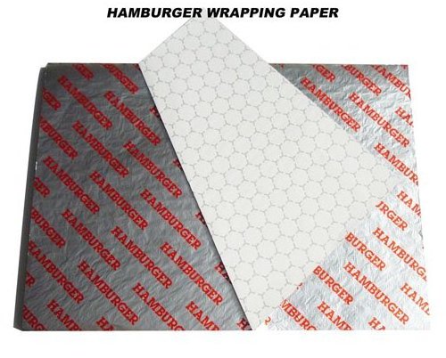 restaurant custom logo printed  aluminium foil fast food packaging paper for burger wrapping paper