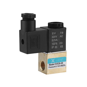 JXPC Hot Sell 2 Way Electric 2V025-08 1/4" Air Brass Water Solenoid Valve