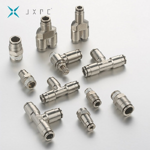 JXPC Pneumatic Metal One Touch Brass PU Tube Connector Push Fittings