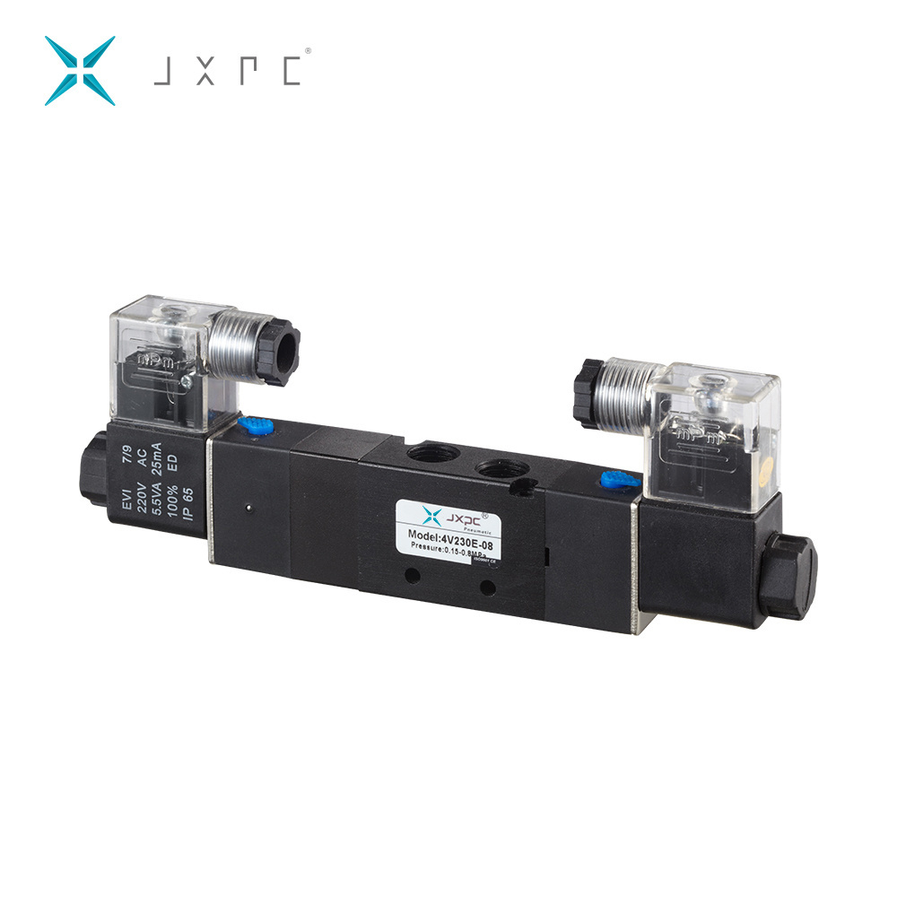 4V230E-08 DC 12V 5-Way 3 Position Dual Solenoid Pneumatic Air Valve 1/4