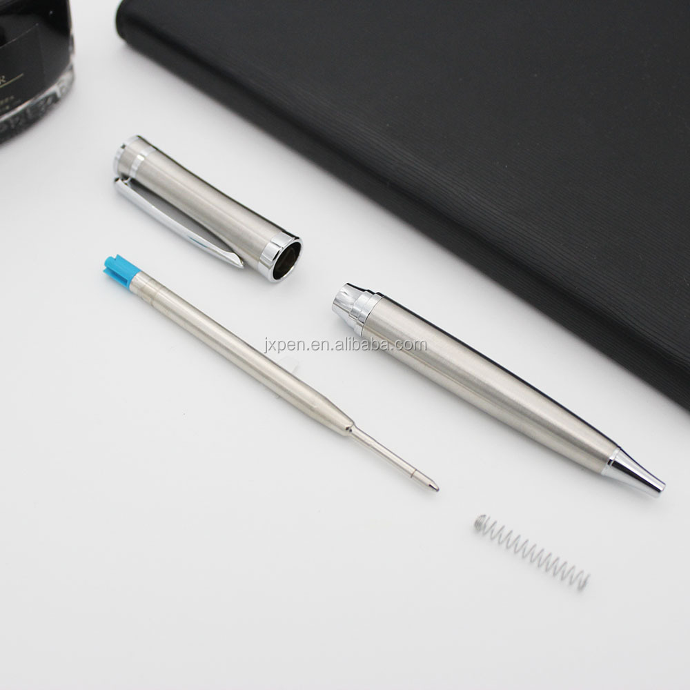 H1 Promotional classic stainless steel elegant metal silver twist ballpoint pen with custom logo pen