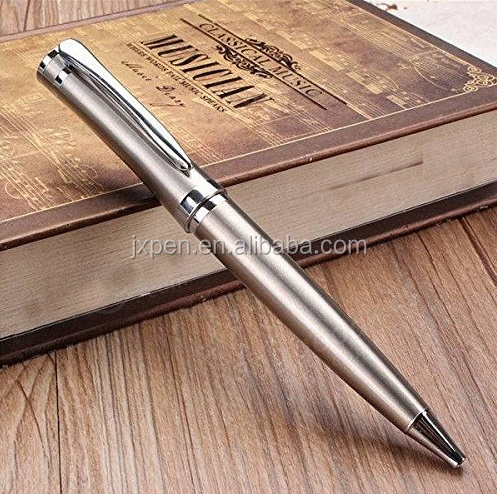 H1 Promotional classic stainless steel elegant metal silver twist ballpoint pen with custom logo pen