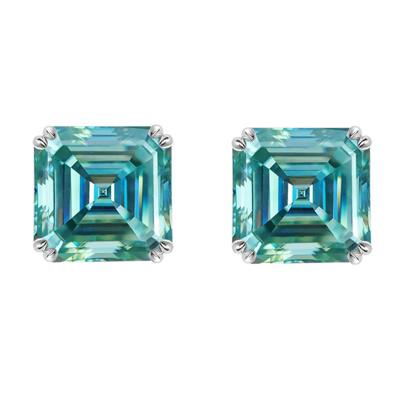 Pass Diamond Tester Gra Certicaite Design Blue Green Lab Diamond Hip Hop Moissanite Stud Earring