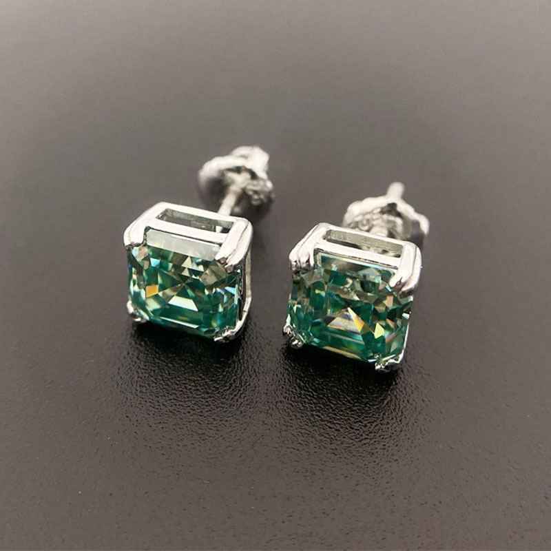 Pass Diamond Tester Gra Certicaite Design Blue Green Lab Diamond Hip Hop Moissanite Stud Earring