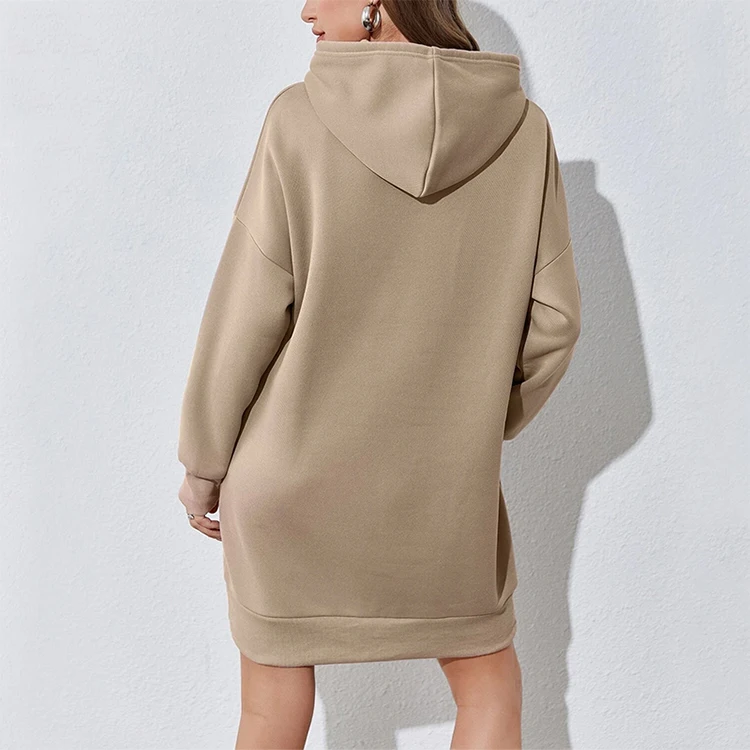 High Quality Wholesale Solid Color Slim Fit Women's Hoodie Dress Fashion Hoodie Dress For Women