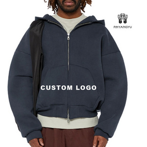 PinYang Men Heavyweight cotton fleece hoody Custom Logo blank Hoodies oversize drop shoulder Side Pockets hoodie for men