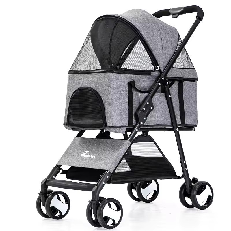 2 In 1 Wholesale Pet Stroller Dog Carrier 4 Wheels Detachable Pet Stroller For Dogs