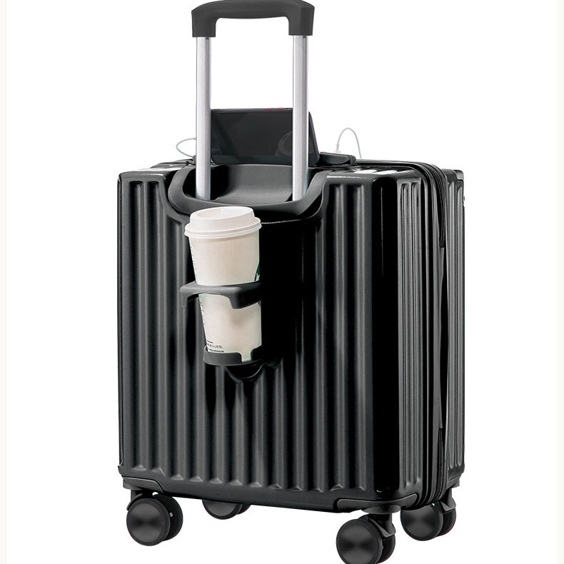 Mini  Multifunctional ABS Custom 18in 20in Carry On Checked Trolly Case With USB Charging Luggage Travel Bags Suitcase