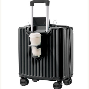 Mini  Multifunctional ABS Custom 18in 20in Carry On Checked Trolly Case With USB Charging Luggage Travel Bags Suitcase