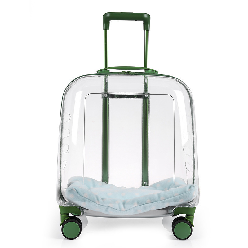 Pet Carriers Portable Wheel Stroller Trolley Transparent Cat Bag For  Outdoor   Dog Cat Luggage  pet bag travel