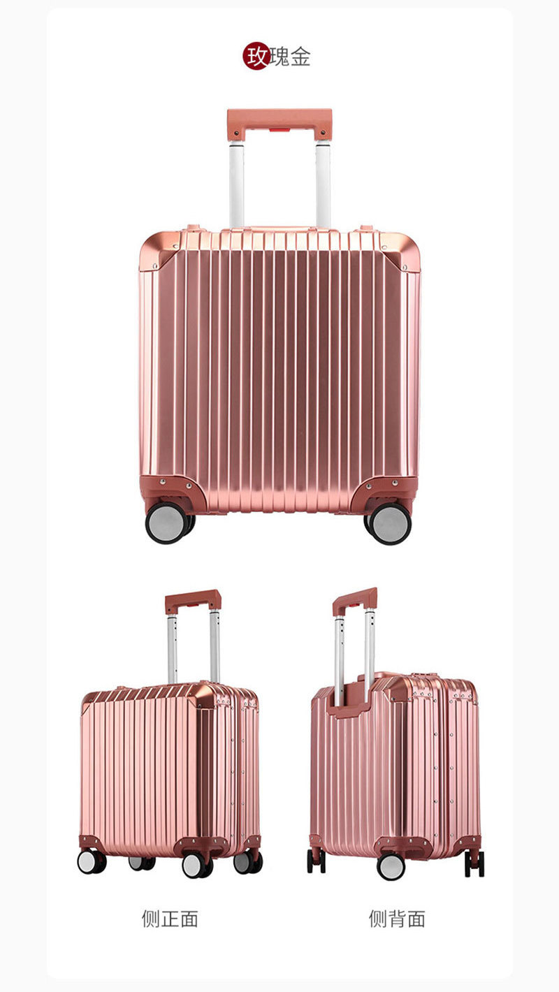 18inch High Quality Aluminum  Luggage  Spinner Silent Wheels Designer Luggage Colorful Carry On Trolley Bags For Travel Business