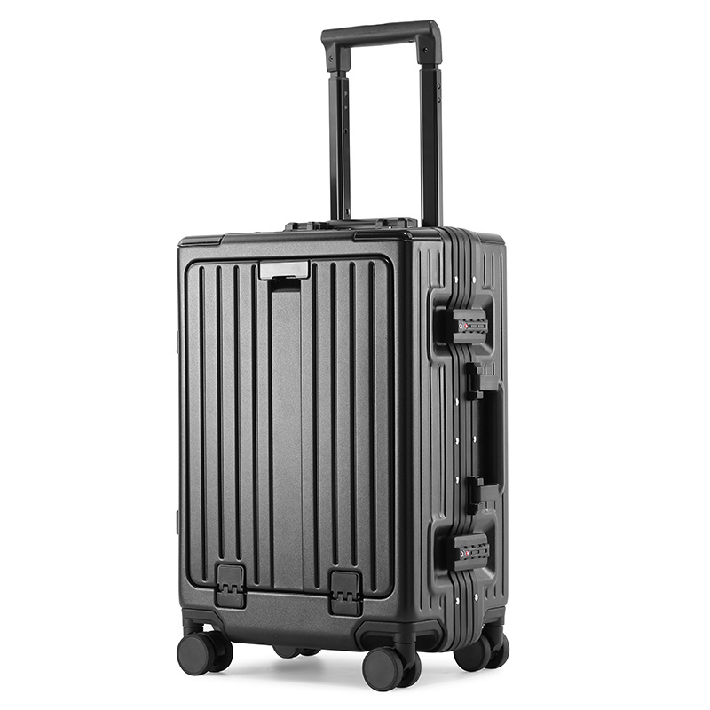 Wholesale Metal Anti-Collision Corners Suitcase Rolling Wheeled Duffel Bag Spinner Travel front opening  Luggage