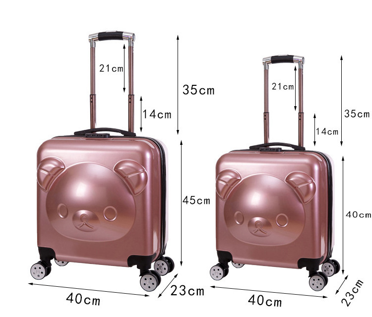 Three-dimensional Cartoon PP Trolley Luggage Bag Children's Travel Suitcase On Wheels Cabin Rolling Luggage