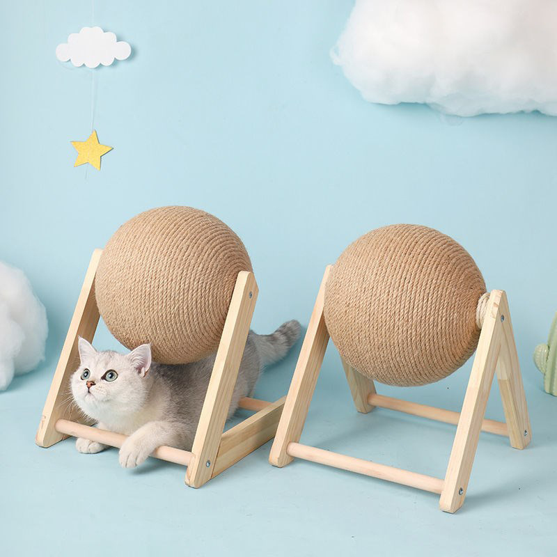 Wholesale Durable Cat Scratching Ball Toy Cat Tree Cat Scratcher with Sisal Rope for Grinding Paws Pet Supplies Wear-Resistant