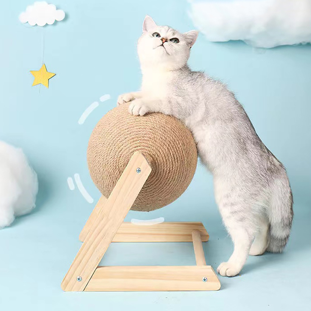 Wholesale Durable Cat Scratching Ball Toy Cat Tree Cat Scratcher with Sisal Rope for Grinding Paws Pet Supplies Wear-Resistant