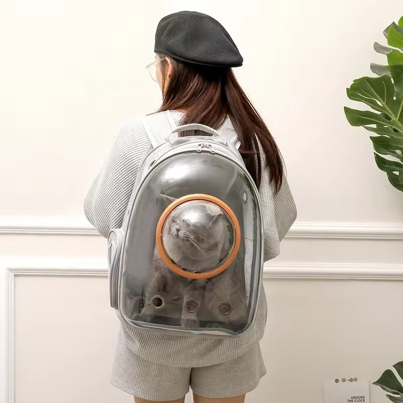 Small Dog Backpack Carrier Cat Pet Travel Air Carrier with Bubble Bag Two Covers Nylon Material Printed Pattern Stocked Feature